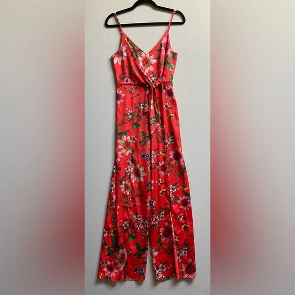 GUESS Isora Floral-Print Split-Leg Jumpsuit Sz 0 - Picture 2 of 15